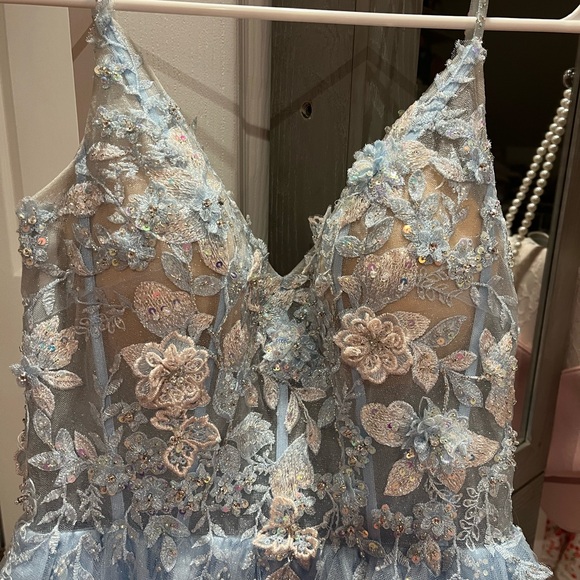 Sherri Hill Embellished Sparkly Blue Prom/Ballgown Dress - Picture 11 of 16